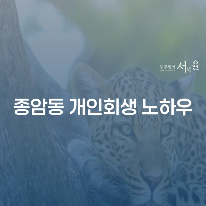 종암동 개인회생 노하우