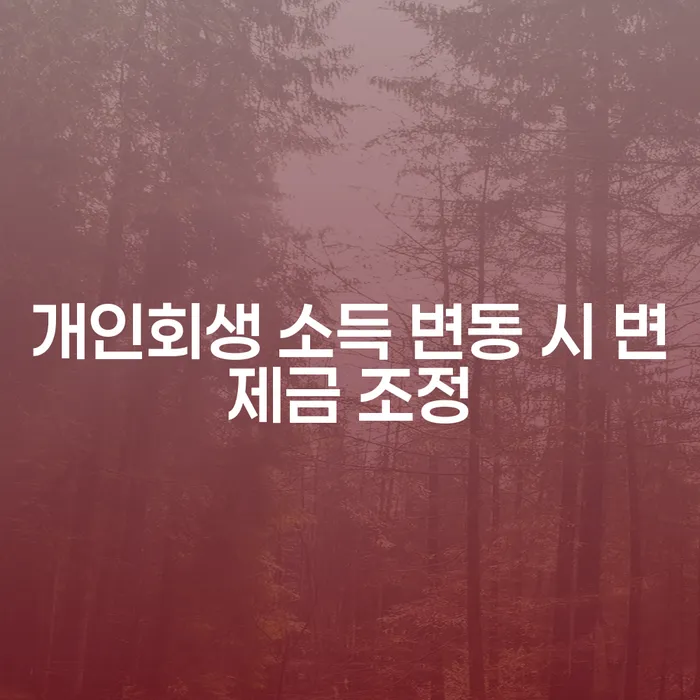 개인회생 소득 변동 시 변제금 조정이 필요한 이유는?