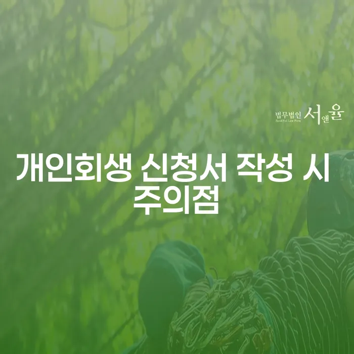 개인회생 신청서 작성 시 주의해야 할 점은 무엇인가요?