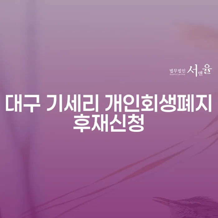 대구 기세리 개인회생 폐지 후 재신청, 슬기로운 선택은?